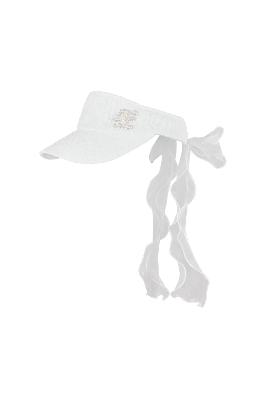 LACE PEARL ORGANZA VISOR