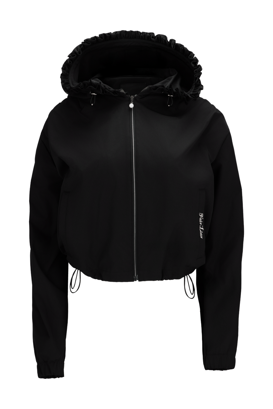 FRILL HOODED ZIPPER JACKET