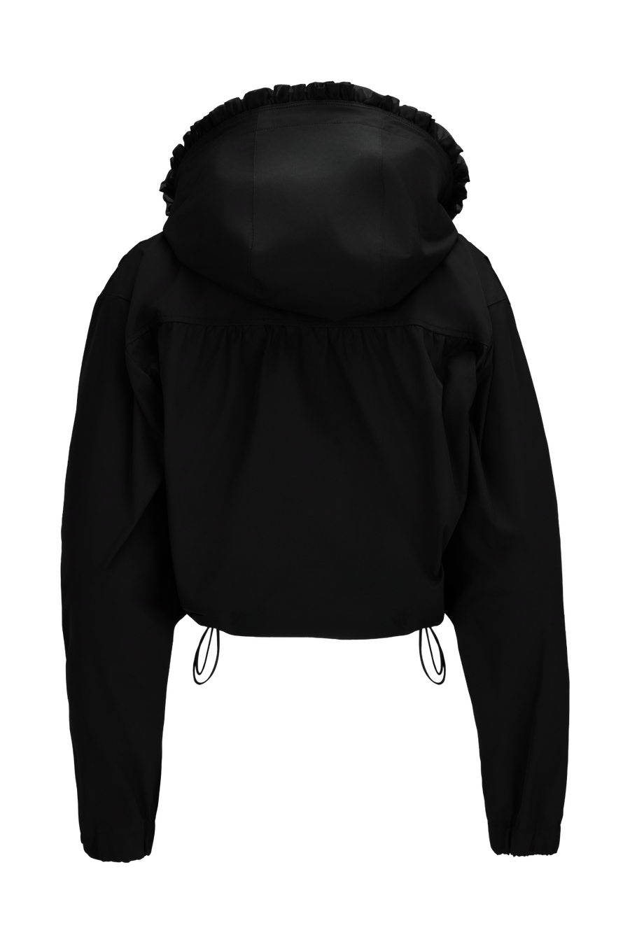 FRILL HOODED ZIPPER JACKET