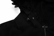 FRILL HOODED ZIPPER JACKET