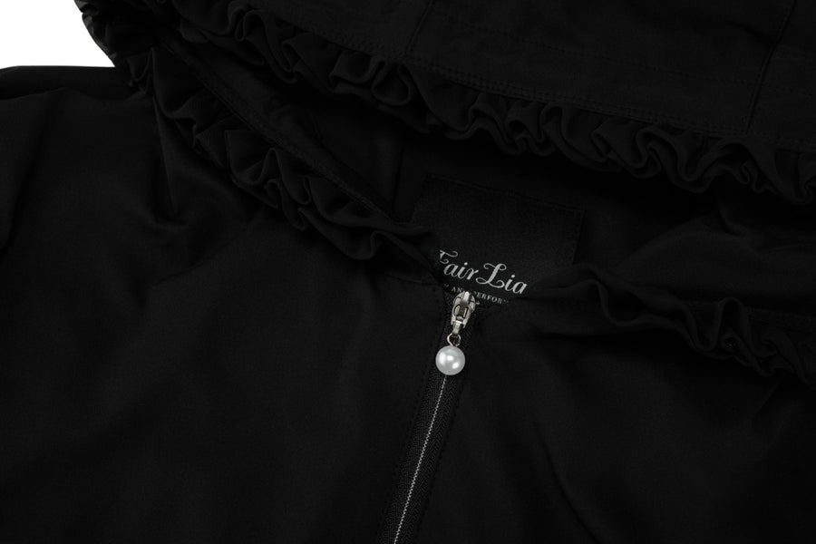 FRILL HOODED ZIPPER JACKET