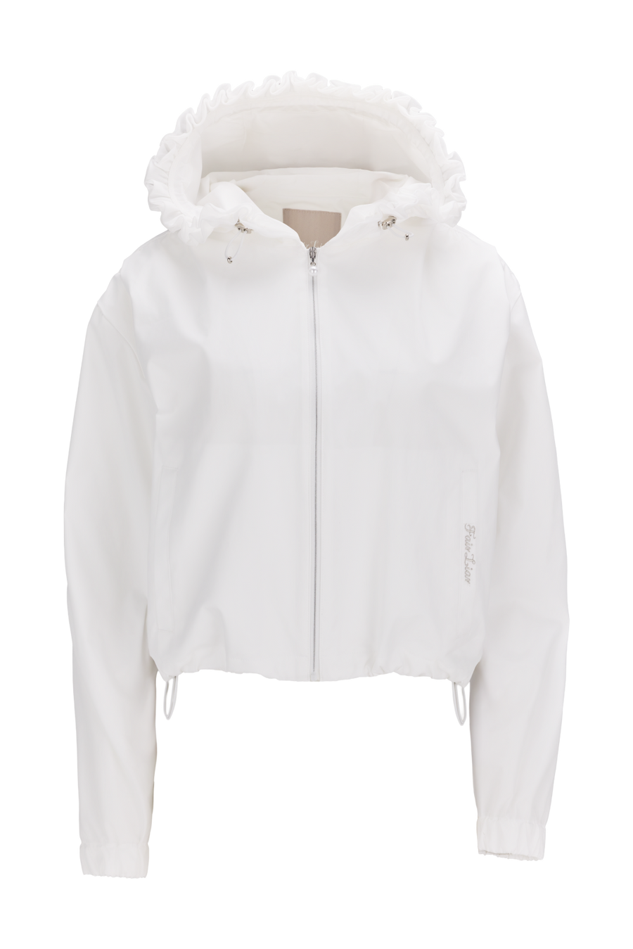 FRILL HOODED ZIPPER JACKET