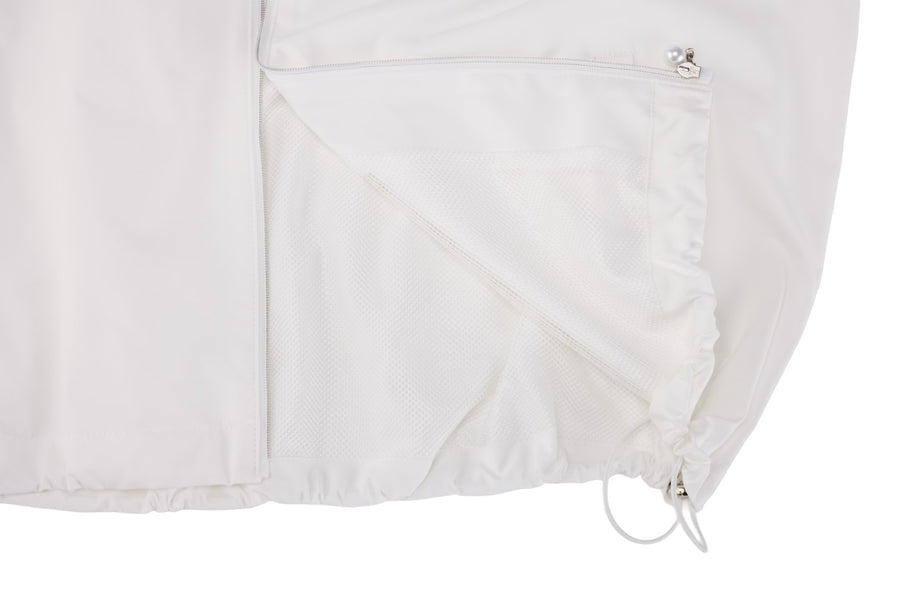 FRILL HOODED ZIPPER JACKET