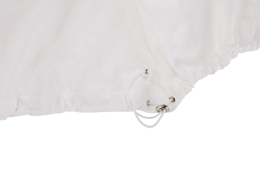 FRILL HOODED ZIPPER JACKET