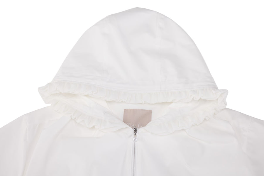 FRILL HOODED ZIPPER JACKET