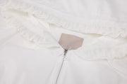 FRILL HOODED ZIPPER JACKET