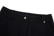PEARL BUTTON STITCH SEMI-BOOTCUT PANTS