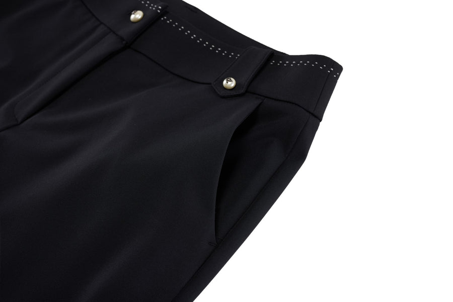 PEARL BUTTON STITCH SEMI-BOOTCUT PANTS