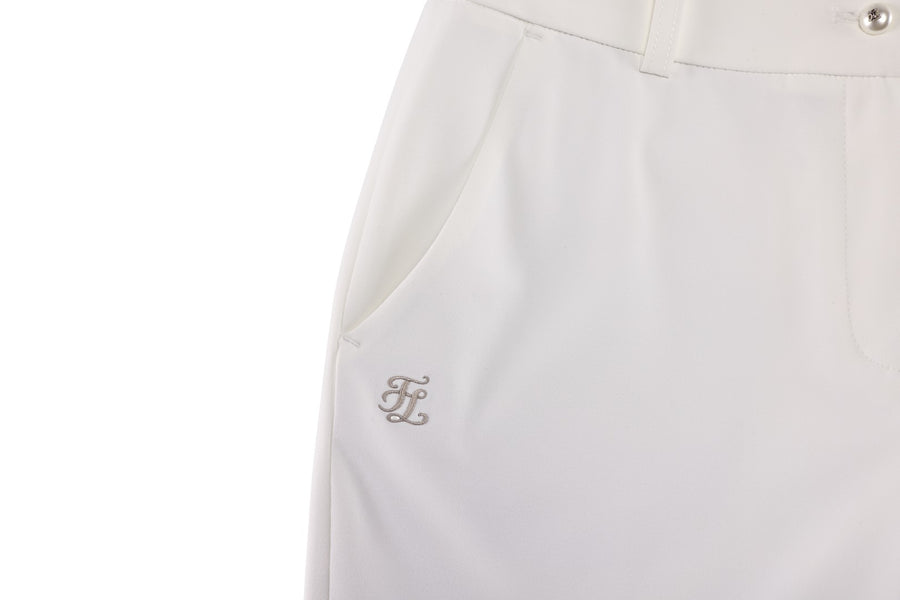 PEARL BUTTON STITCH SEMI-BOOTCUT PANTS