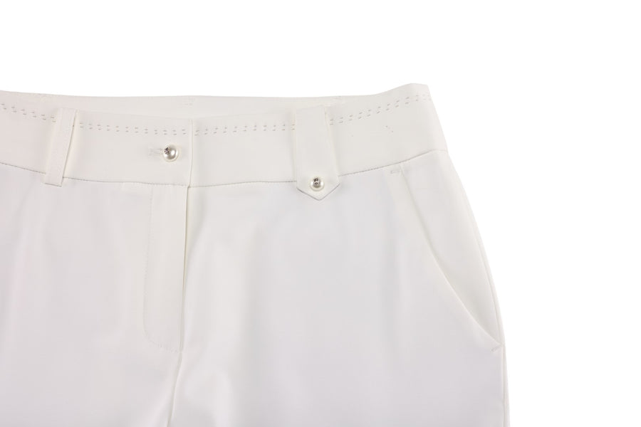 PEARL BUTTON STITCH SEMI-BOOTCUT PANTS