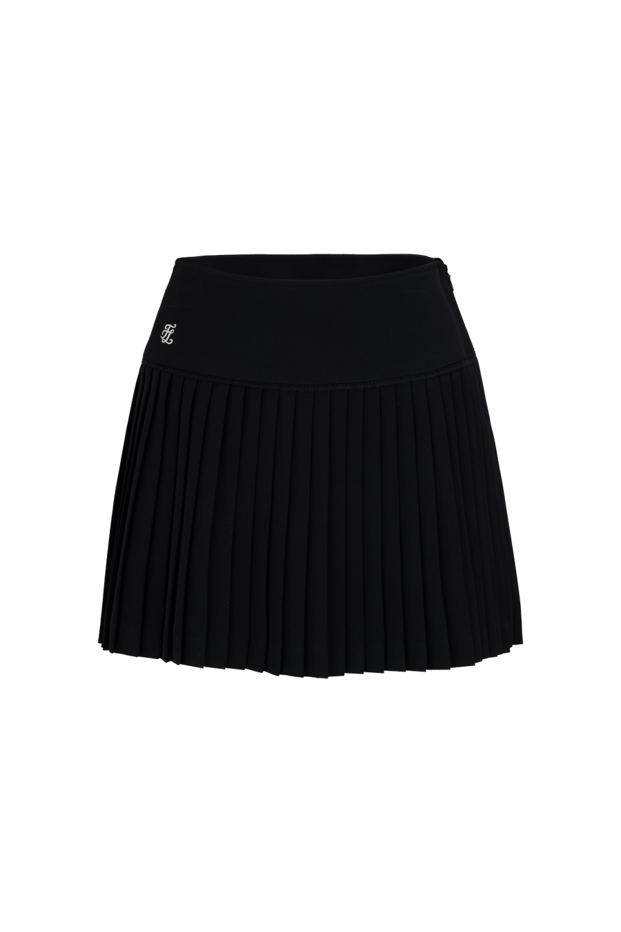 CROCHET FLARE PLEATED SKIRT