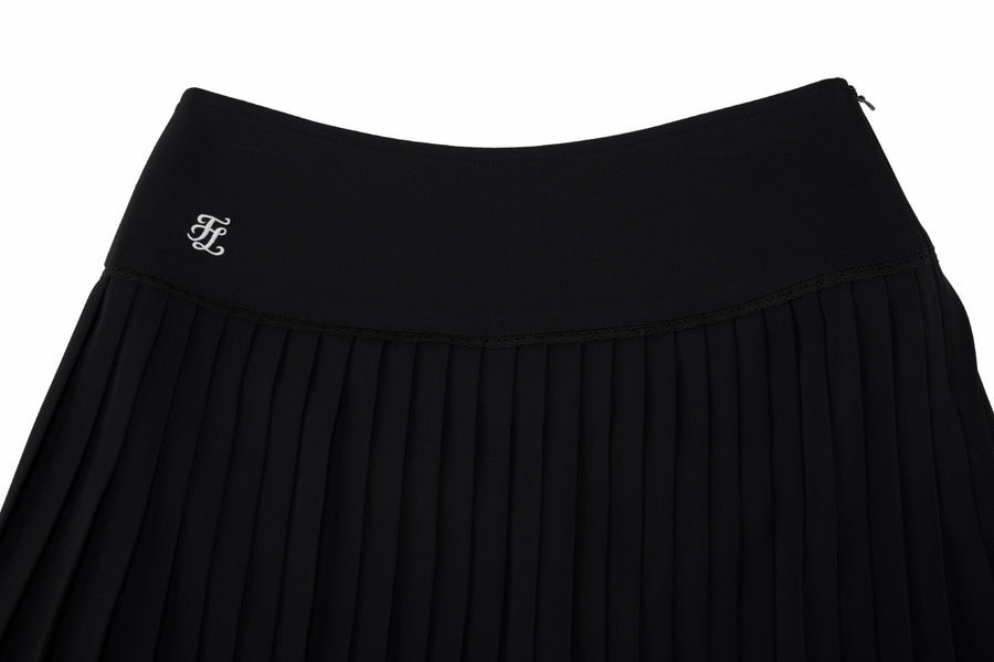 CROCHET FLARE PLEATED SKIRT