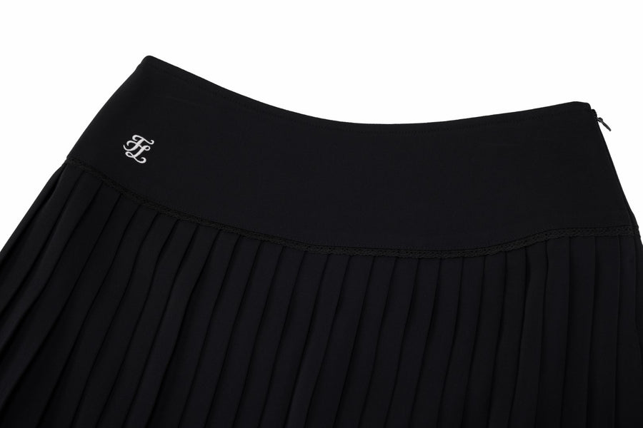 CROCHET FLARE PLEATED SKIRT