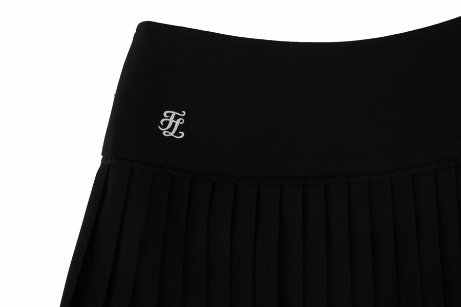 CROCHET FLARE PLEATED SKIRT