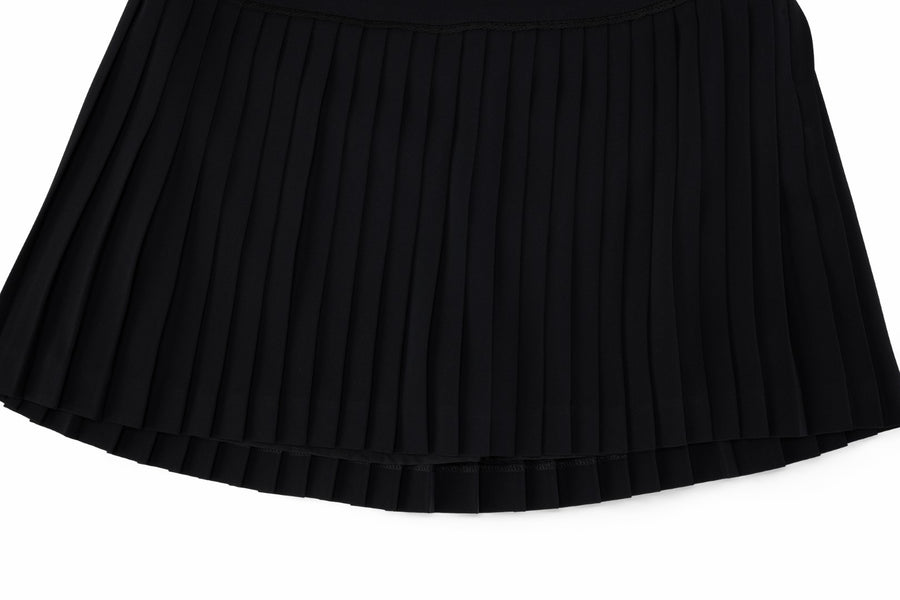 CROCHET FLARE PLEATED SKIRT