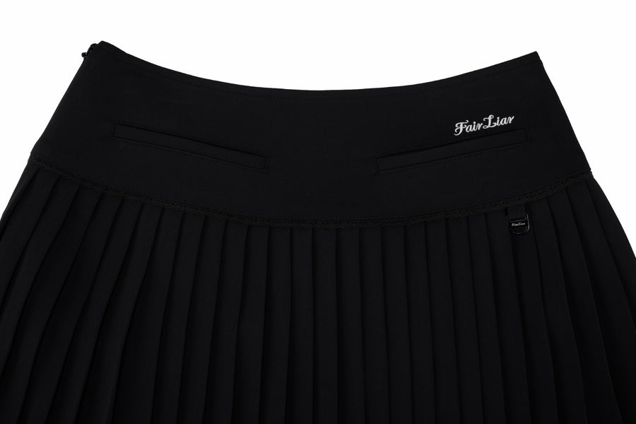 CROCHET FLARE PLEATED SKIRT