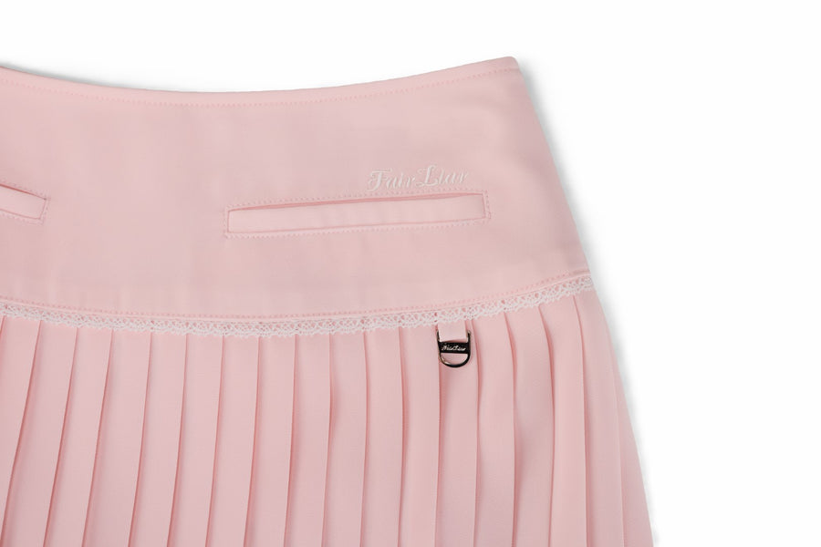 CROCHET FLARE PLEATED SKIRT