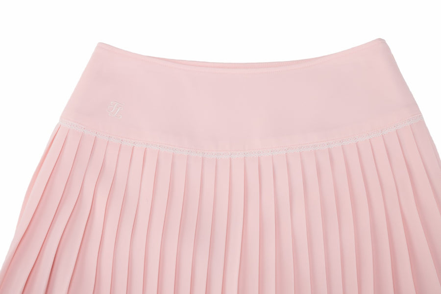 CROCHET FLARE PLEATED SKIRT