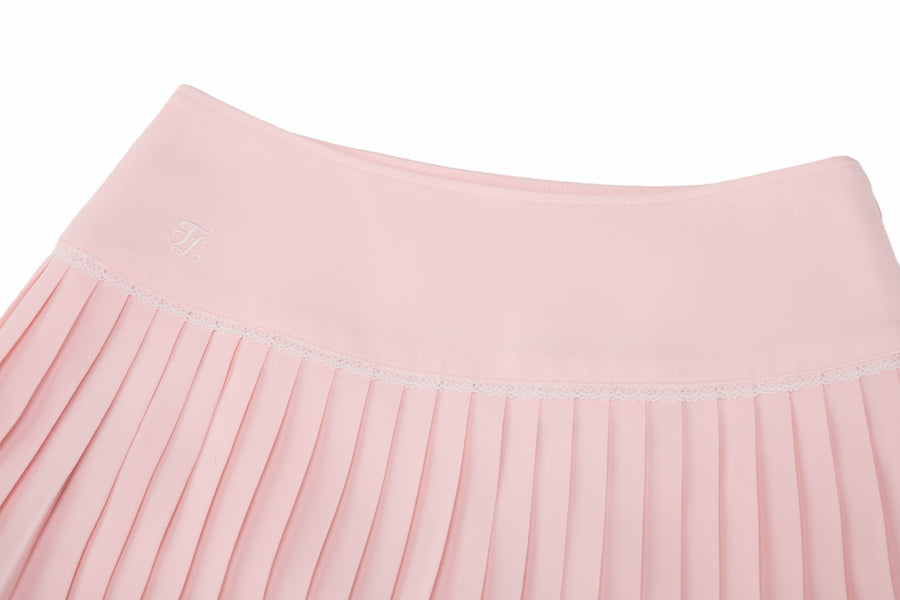 CROCHET FLARE PLEATED SKIRT