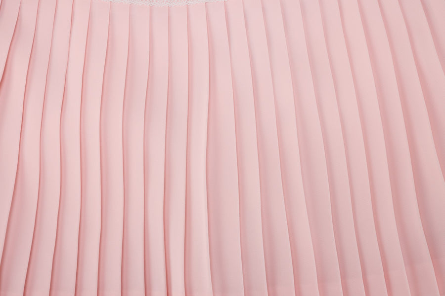 CROCHET FLARE PLEATED SKIRT