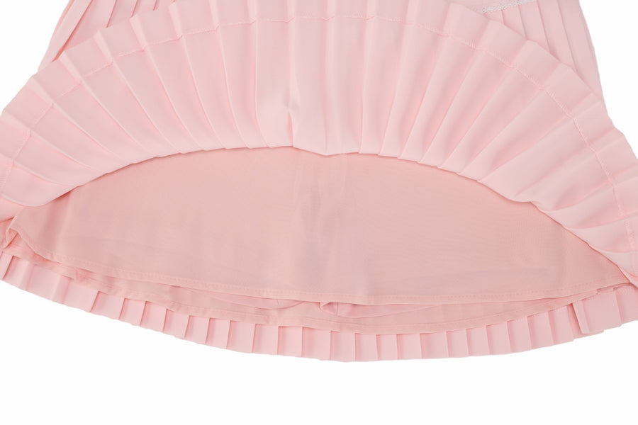 CROCHET FLARE PLEATED SKIRT