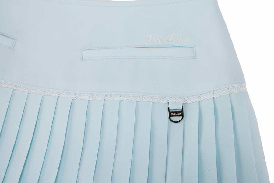 CROCHET FLARE PLEATED SKIRT