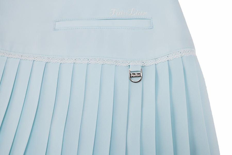 CROCHET FLARE PLEATED SKIRT