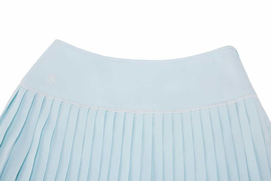 CROCHET FLARE PLEATED SKIRT