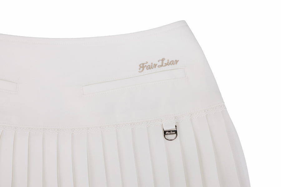 CROCHET FLARE PLEATED SKIRT