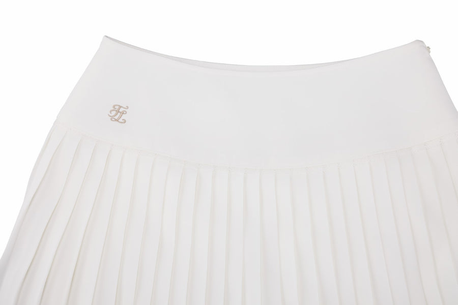 CROCHET FLARE PLEATED SKIRT