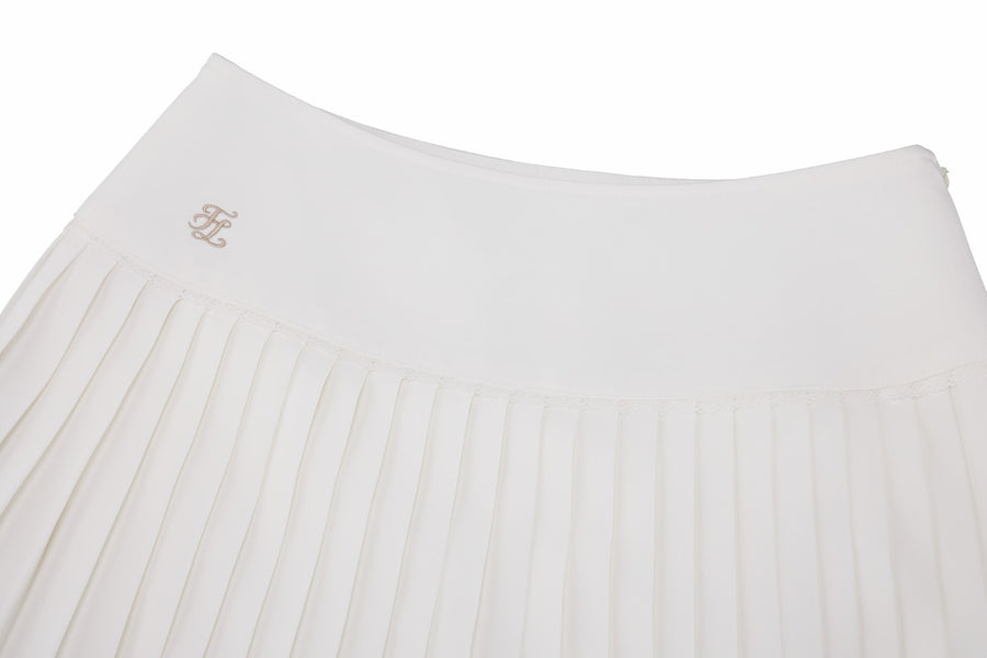 CROCHET FLARE PLEATED SKIRT