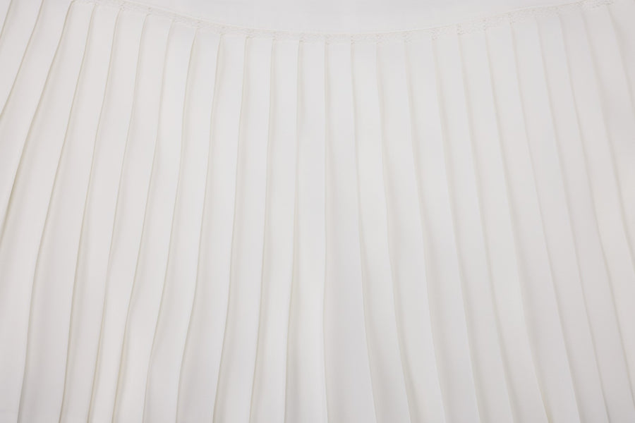 CROCHET FLARE PLEATED SKIRT