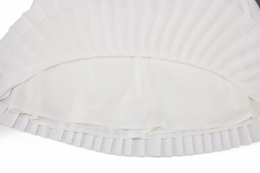 CROCHET FLARE PLEATED SKIRT