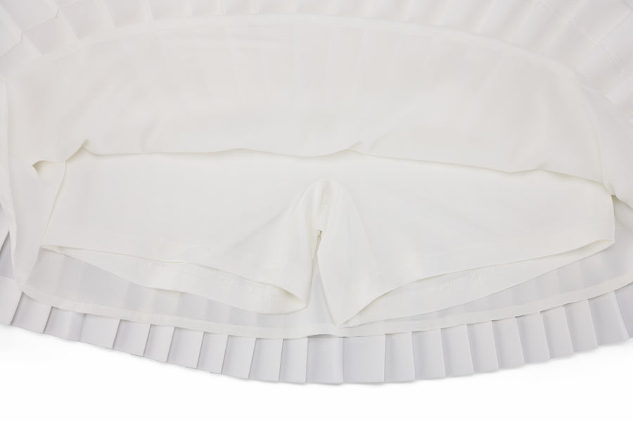 CROCHET FLARE PLEATED SKIRT