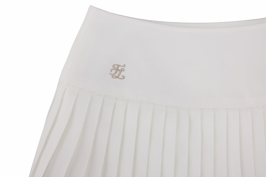 CROCHET FLARE PLEATED SKIRT