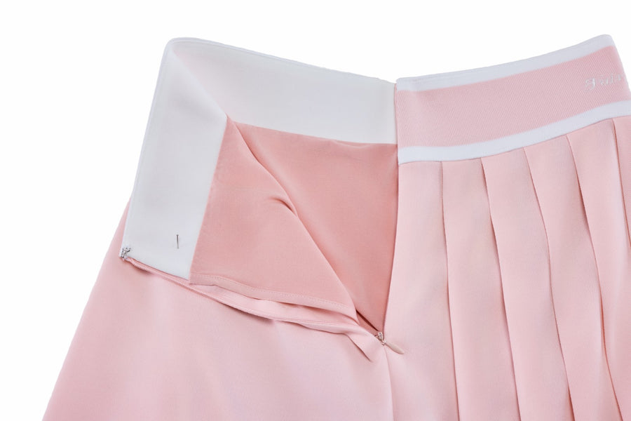 PIQUE PLEATED BAND SKIRT