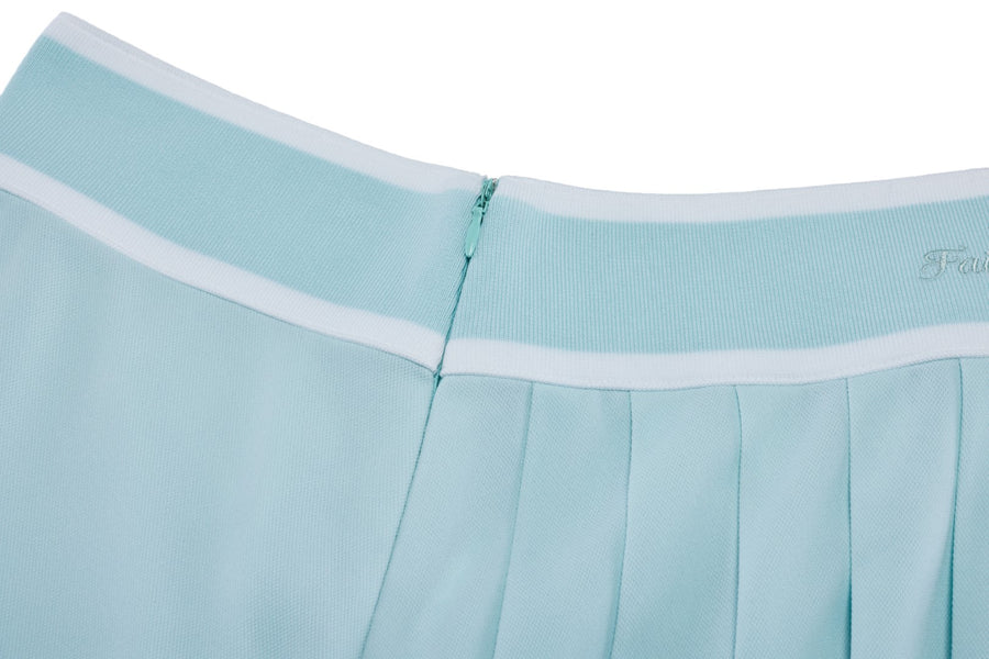 PIQUE PLEATED BAND SKIRT