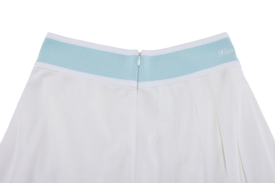 PIQUE PLEATED BAND SKIRT