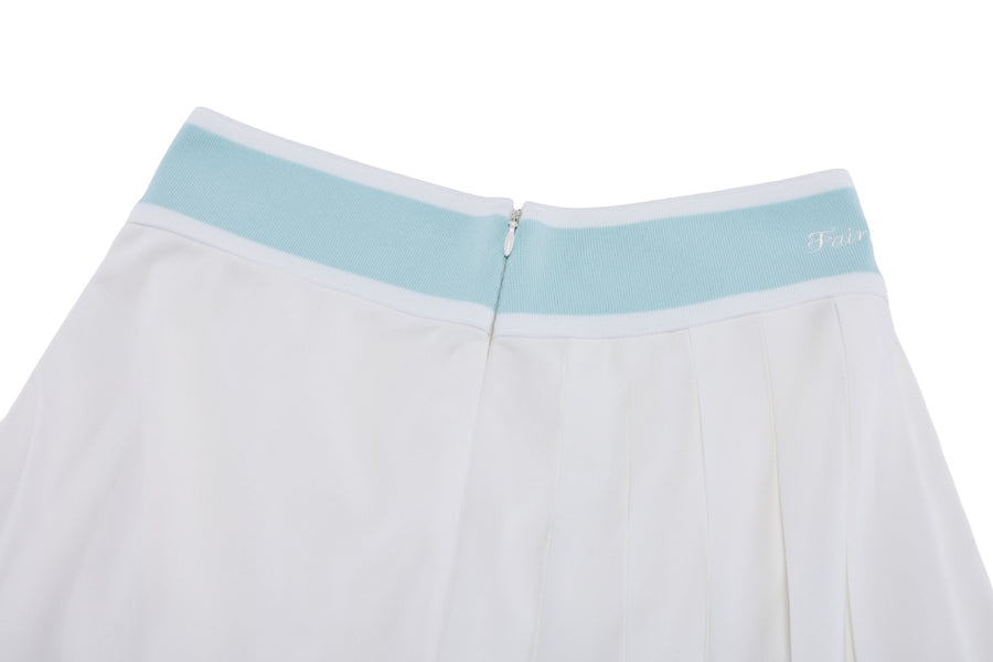 PIQUE PLEATED BAND SKIRT