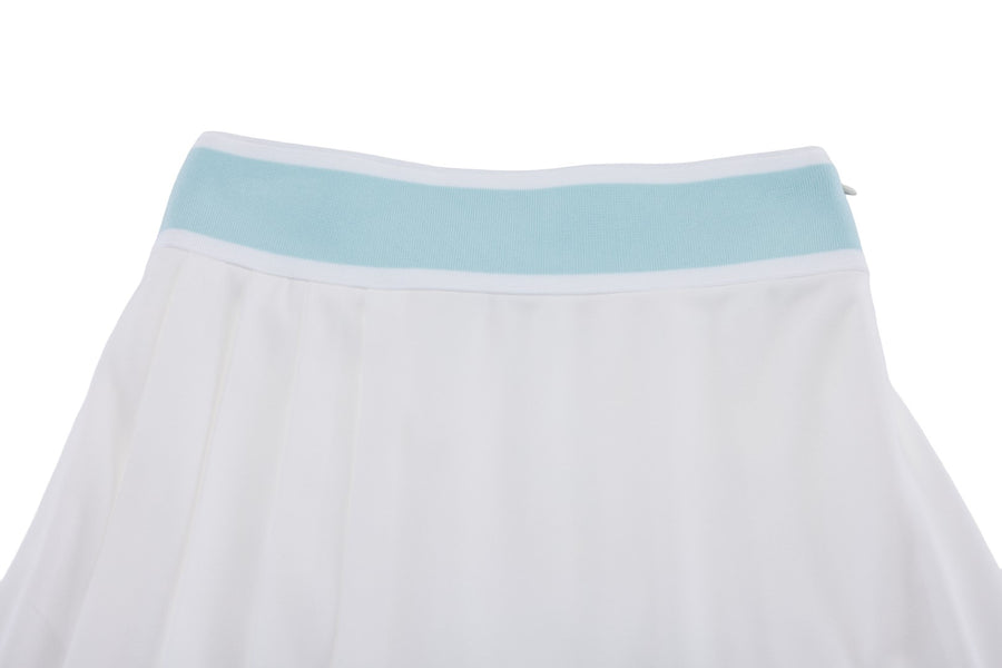 PIQUE PLEATED BAND SKIRT