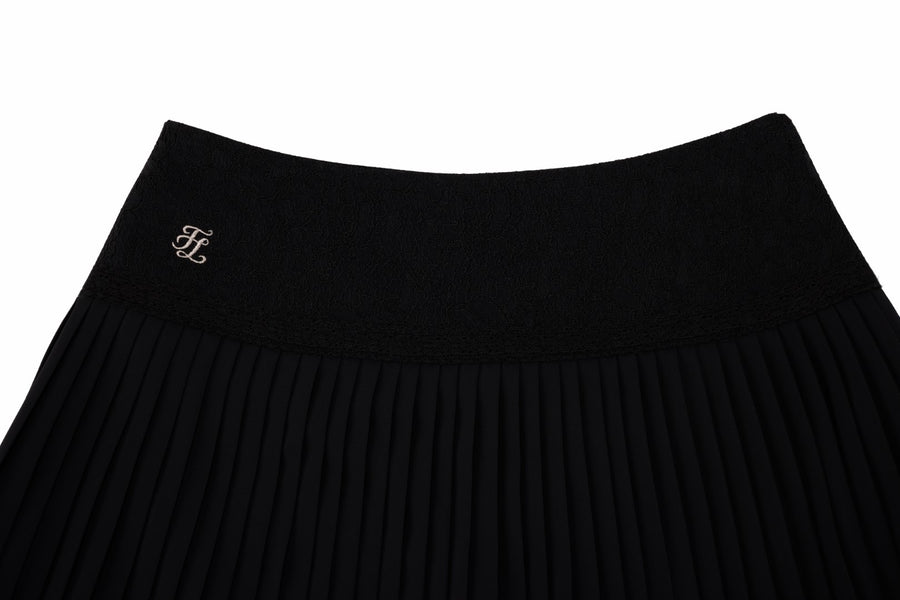 LACE FLARE PLEATED SKIRT