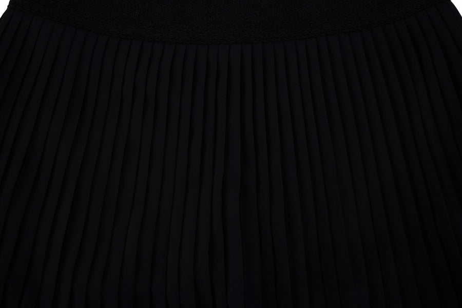 LACE FLARE PLEATED SKIRT