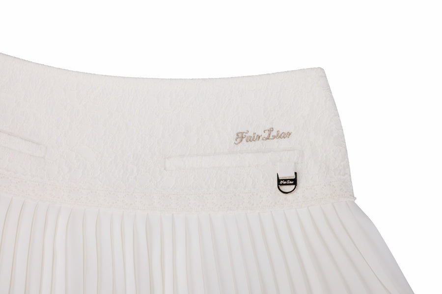 LACE FLARE PLEATED SKIRT