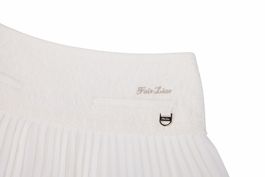 LACE FLARE PLEATED SKIRT