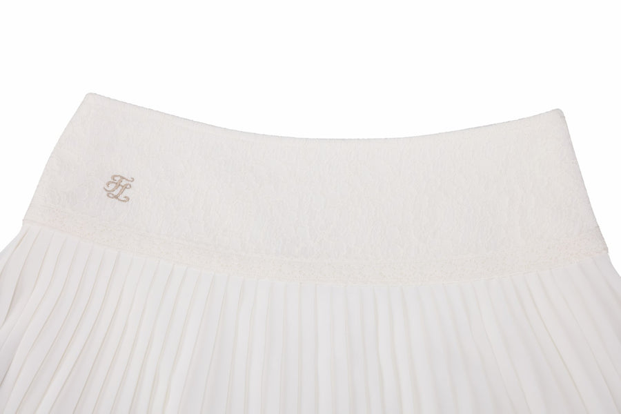 LACE FLARE PLEATED SKIRT