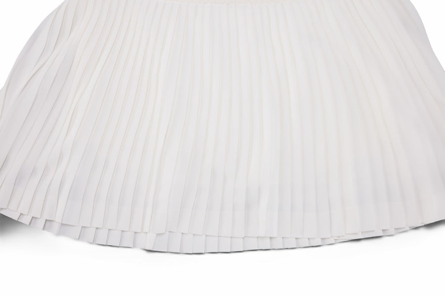 LACE FLARE PLEATED SKIRT