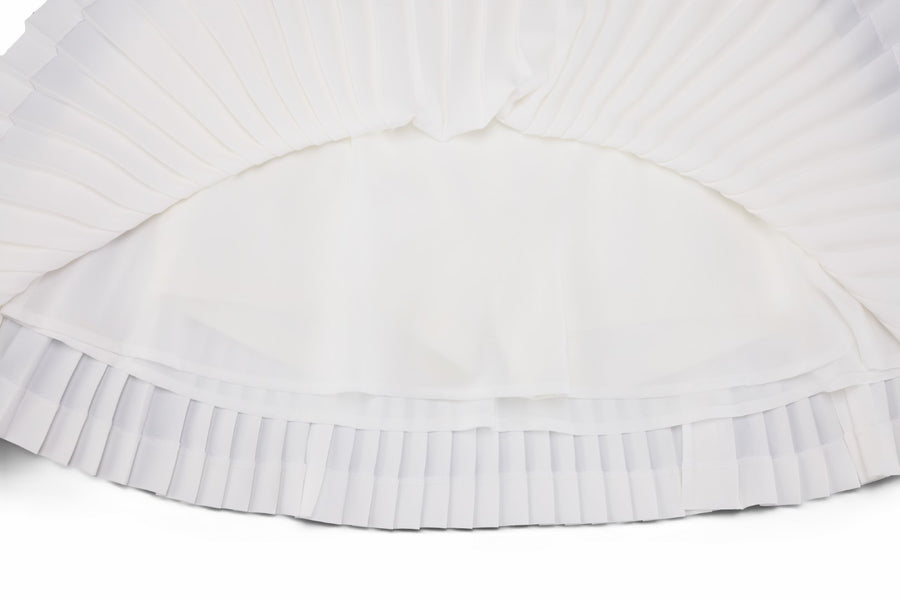 LACE FLARE PLEATED SKIRT