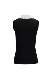 CROCHET COLLAR SLEEVELESS KNIT