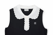 CROCHET COLLAR SLEEVELESS KNIT