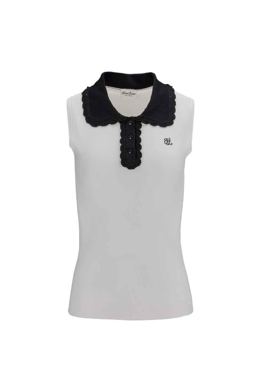 CROCHET COLLAR SLEEVELESS KNIT